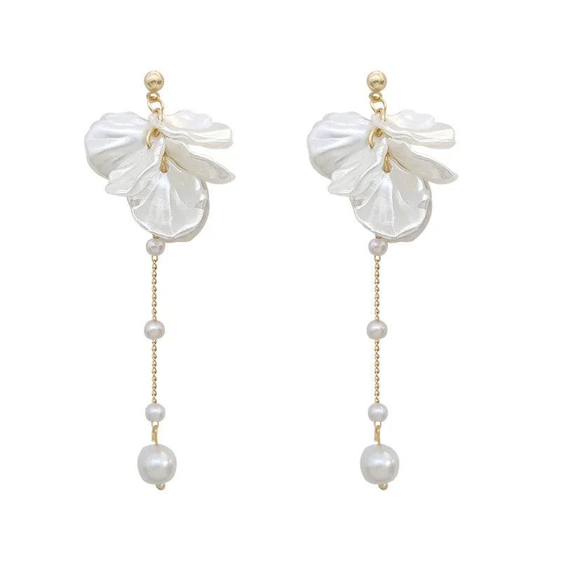 Moderne Schmuck 925 Silber Nadel Elegante Temperament Simulierte perle Quaste Ohrringe Für Frauen Mode Zubehör Großhandel