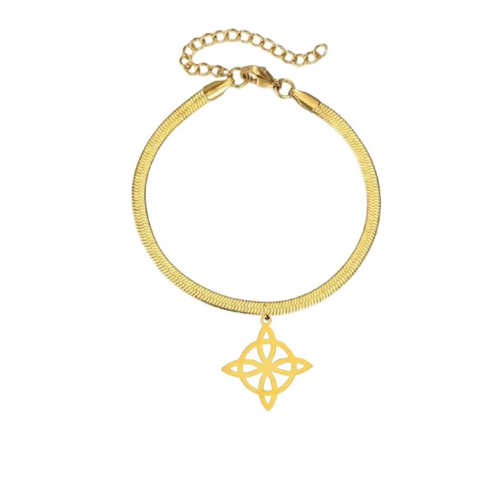 Vintage Edelstahl Armband für Männer Frauen Hexe Knoten Hexerei Anhänger Mann Armband Schmuck Armbänder homme Geburtstag Geschenke