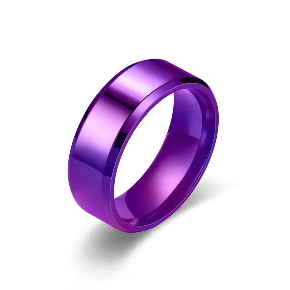7 farben 8mm Männer Ringe Titan Edelstahl Ringe Für Männer Frauen Matt Gebürstet Hochzeit Verlobungsring Paar Schmuck geschenk