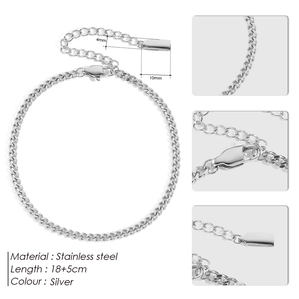 eManco Kubanische Kette, vergoldete Herren-Fußkettchen, Edelstahl, verbesserte Hummer-Schnalle, verstellbarer Fußschmuck, 48-Stunden-Versand