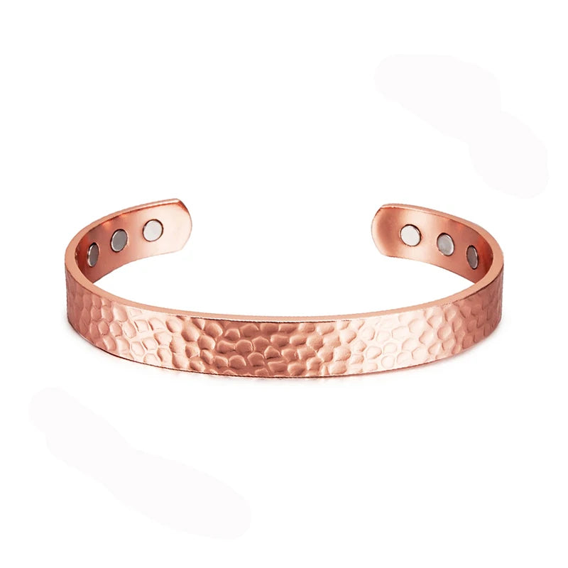 Vintage 99,9 % reines Kupfer Armbänder für Frauen Männer Rose Farbe Manschette Armreifen Charms Gesundheit Energie Gauss Magnete