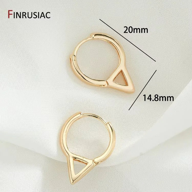 Neue trendige echte vergoldete runde Creolen für Frauen Mädchen Damen große Creolen Gold Kreis Ring Ohrringe Party Geschenk