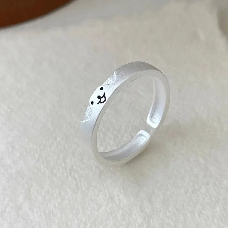 1 paar Nette Katze Hund Tier Paar Ring für Frauen Männer 2025 Neue Mode-Statement Liebhaber Ringe Valentinstag party Schmuck Geschenke