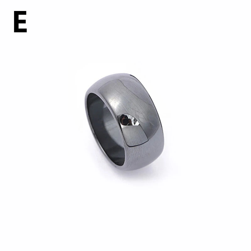 1pc natürliche Hämatit Steinringe für Frauen Männer Mode flache einfache Ring Paar Schmuck Geschenk Hochzeit Weihnachten Liebhaber Ringe