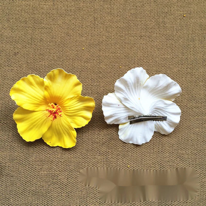 Neue böhmische Stil Hibiskus Blume süße Meer Strand Resort Stil Ei Blume Haarspange für Frauen