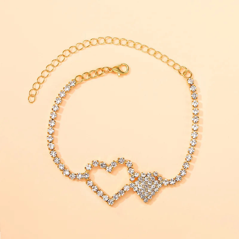 1pc Strass Kette Fußkettchen für Frauen Luxus glänzende Knöchel Armband auf Bein weibliche Hochzeits feier Schmuck Fuß zubehör neu