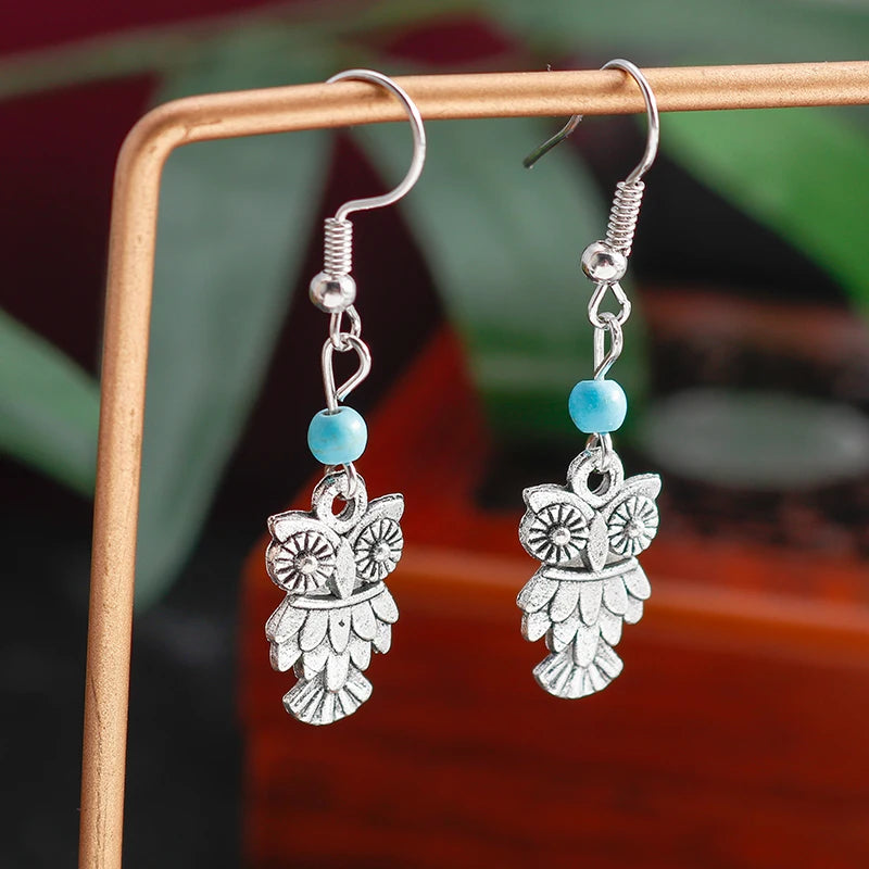 Böhmische Legierung Blume Herz Tropfen Ohrringe für Frauen Türkis Stein Quaste baumeln Ohrringe Mädchen Weihnachts geschenke