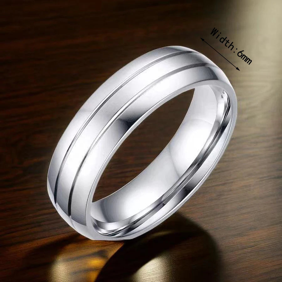 1 Stück Goldton versilberter Edelstahl Titan Ring Kubikzircon Strass Paar Verlobung Hochzeit Schmuck Männer Frauen