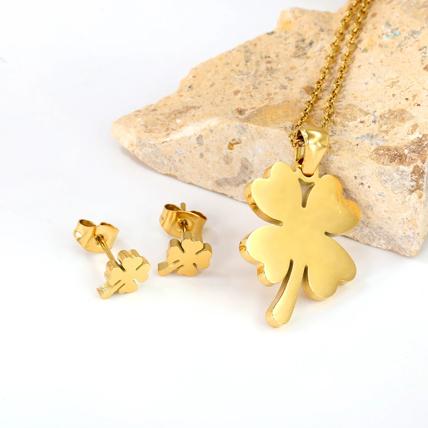 LUXUKISSKIDS Trendy Schmuck Set Edelstahl Silber/Gold Farbe Frau/Männer Großhandel Herz Anhänger Halskette Ohrringe Braut Sets