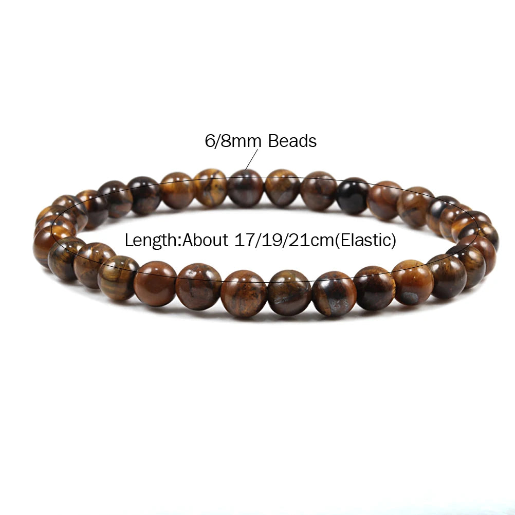 6mm 8mm natürliche Tigerauge Armreif hochwertige Männer natürliche Energie Stein Perlen Heilung Armband Mode Frauen Schmuck Geschenk Pulsera