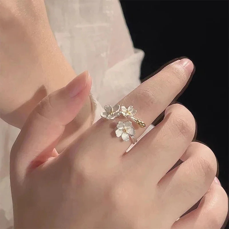Koreanische Mode Perle Bogen Ringe für Frauen 2024 Trend Süße Exquisite Öffnung Herz Ringe Bräute Hochzeit Schmuck Zubehör Geschenk