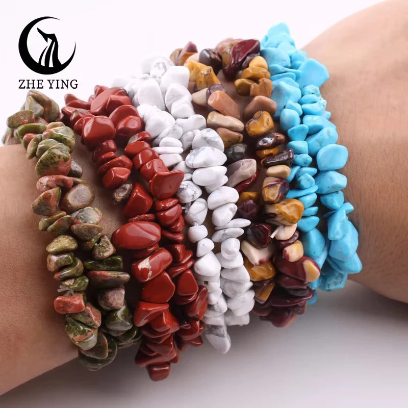 Zhe Ying Malachit-Stein-Perlen-Armband, 5–8 mm, kleiner natürlicher Edelstein, Stretch-Armband für Damen, modisch, günstiger Schmuck, Geschenk