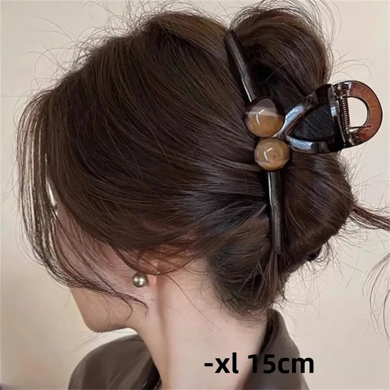 High-End Feel Schwarz 15 cm Ultra große Haarklammer Mehrzweck-Haarnadel Glatte Schleifpapierklammer Damen-Haar-Accessoires