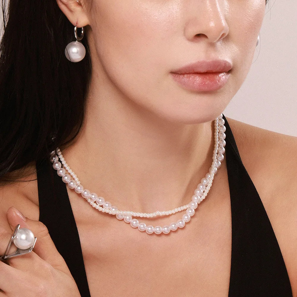 Liora Premium Simulierte Perle Edelstahl Halskette Ringe Baumeln Ohrringe Für Frauen Hypoallergen Frauen Schmuck Sets Geschenke
