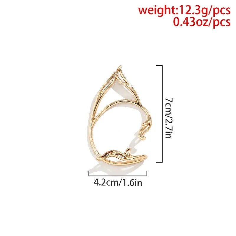 Elegante Süße Elf Ohr Manschetten Ohrringe Frauen Trendy Gold Farbe Wrap Ohr Clip Auf Ohrringe Modeschmuck Mädchen Geschenk 1 stücke