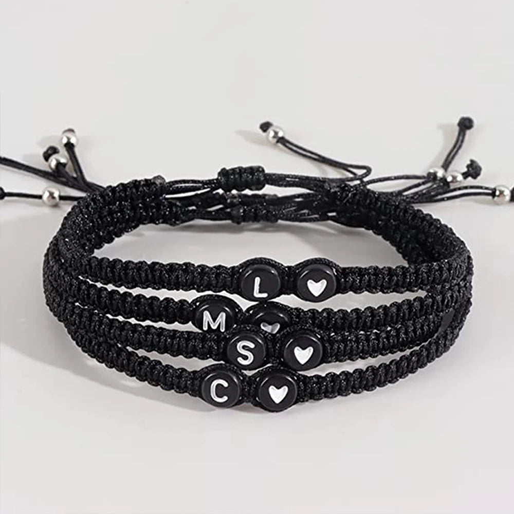 26-Buchstaben-Armbänder für Frauen, Teenager, Mädchen, verstellbare A-Z-Initialen, geflochtene Armreifen, Abschlussfeier, Geburtstagsgeschenke, Schmuck