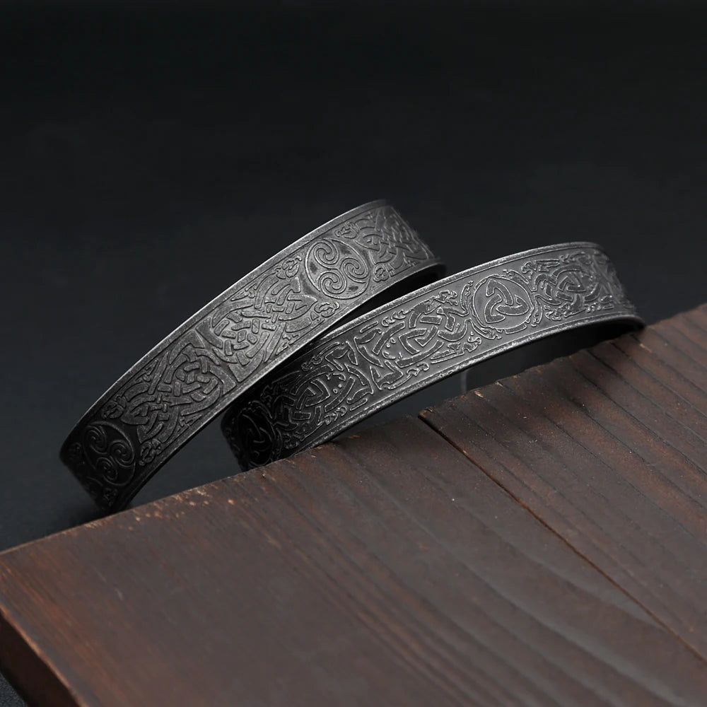 Vintage nordische Wikinger Valknut Armbänder Edelstahl keltischen Knoten Armreifen für Männer Mode Amulett Schmuck Geschenke Drops hipping