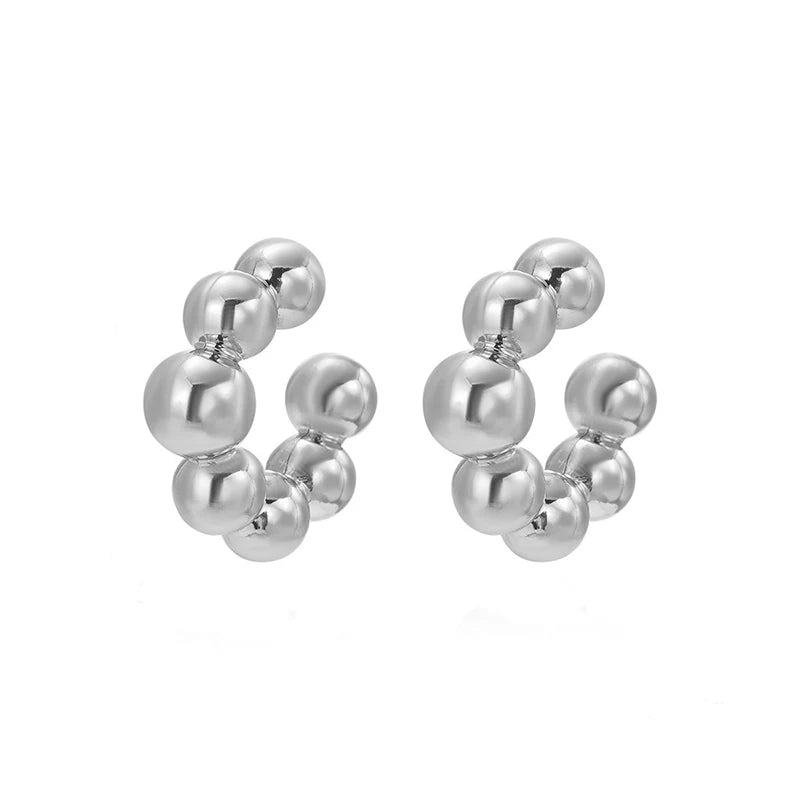 1 Paar glatte Kreis-C-förmige Clip-Ohrringe für Frauen, leicht, ohne Piercing, Knorpel-Ohrmanschette, gold-silberfarbene Ohrringe