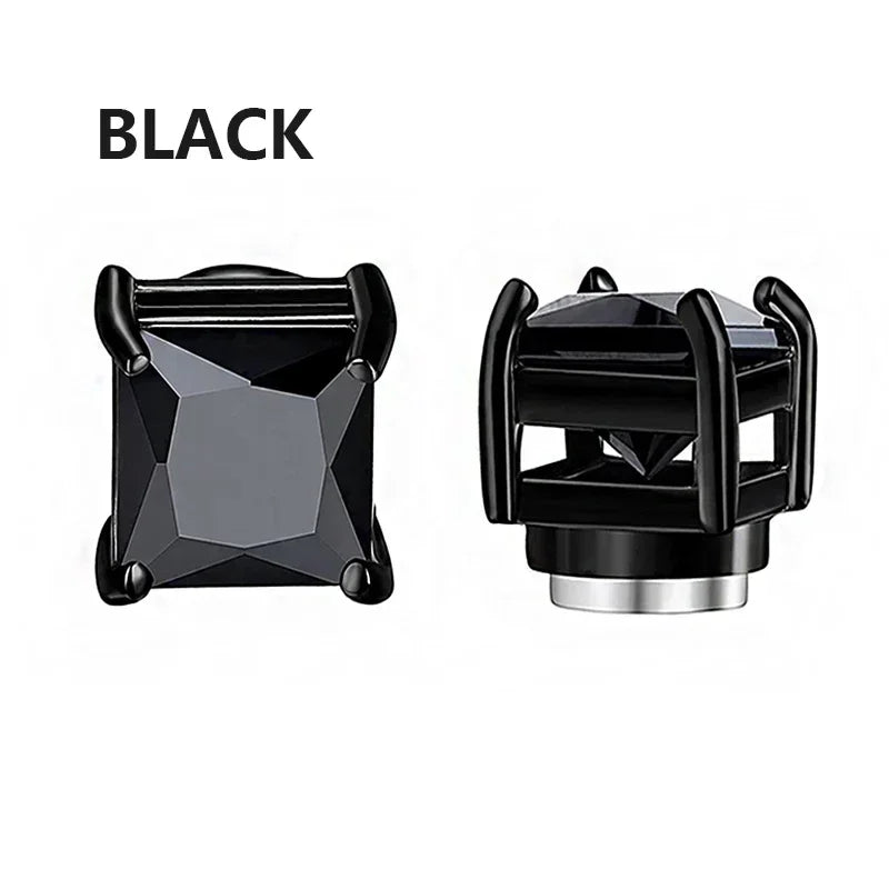 1/3Pairs 6MM Kristall Magnetische No-Pierce Edelstahl Stud Ohrringe für Männer Punk Zirkon Magnet Ohrringe nicht Piercing Schmuck
