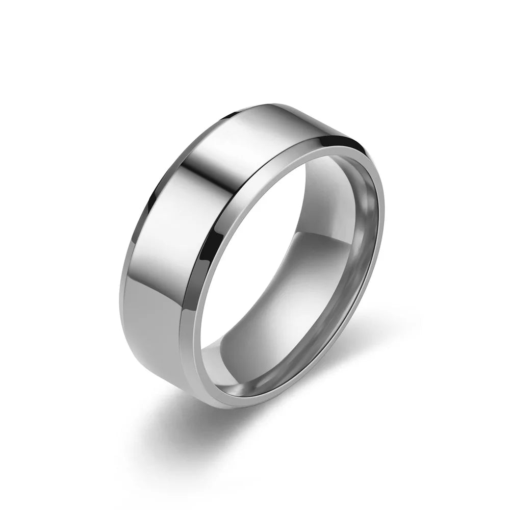 7 farben 8mm Männer Ringe Titan Edelstahl Ringe Für Männer Frauen Matt Gebürstet Hochzeit Verlobungsring Paar Schmuck geschenk