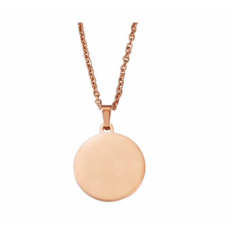 10 Stück 15–30 mm leere runde Scheiben-Anhänger-Halsketten, vergoldete Kette, Halsketten für DIY, individuelles Namenslogo, Damen- und Herrenschmuck