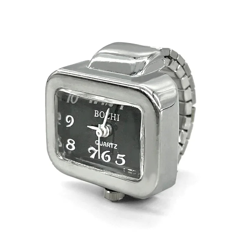 Vintage Punk Finger Uhr Mini Gummiband Legierung Uhren Paar Ringe Schmuck Uhr Retro Römischen Quarzuhr Ringe Frauen Männer