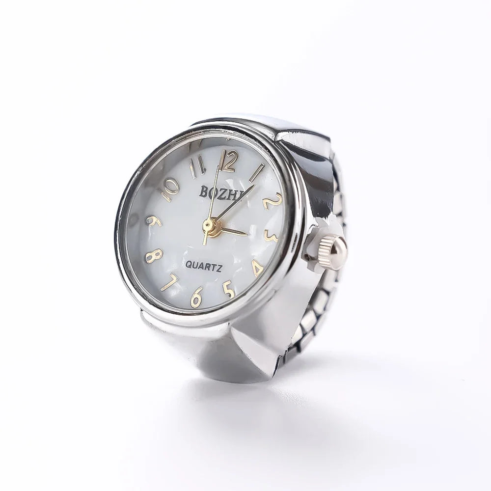 Mini Vintage Punk Finger Uhr Ringe Gummiband Legierung Uhren Paar Ringe Schmuck Uhr Retro Römischen Quarz Frauen Männer Uhr