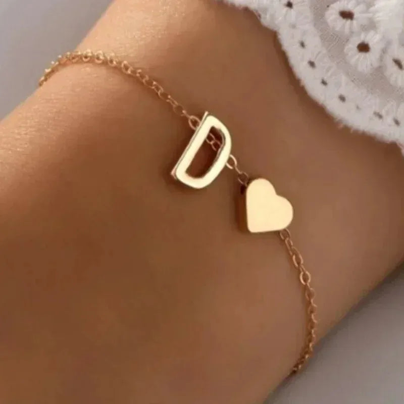26 englische Anfangsbuchstaben-Armbänder für Liebhaber, Männer und Frauen, 2025, neue einfache DIY-Armbänder mit personalisiertem Namen, Legierung, Schmuck