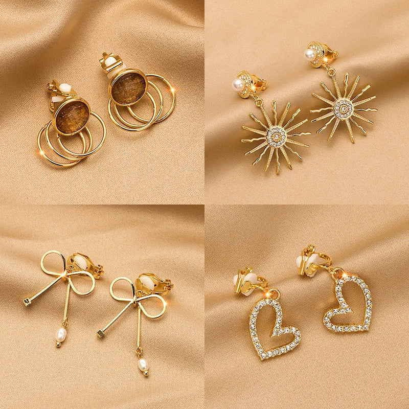 Vintage Persönlichkeit Ohr Clip Ohne Ohr Piercings Erweiterte Sinn Einfache Ohrringe Mode Temperament Perle Ohr Hängen Mädchen