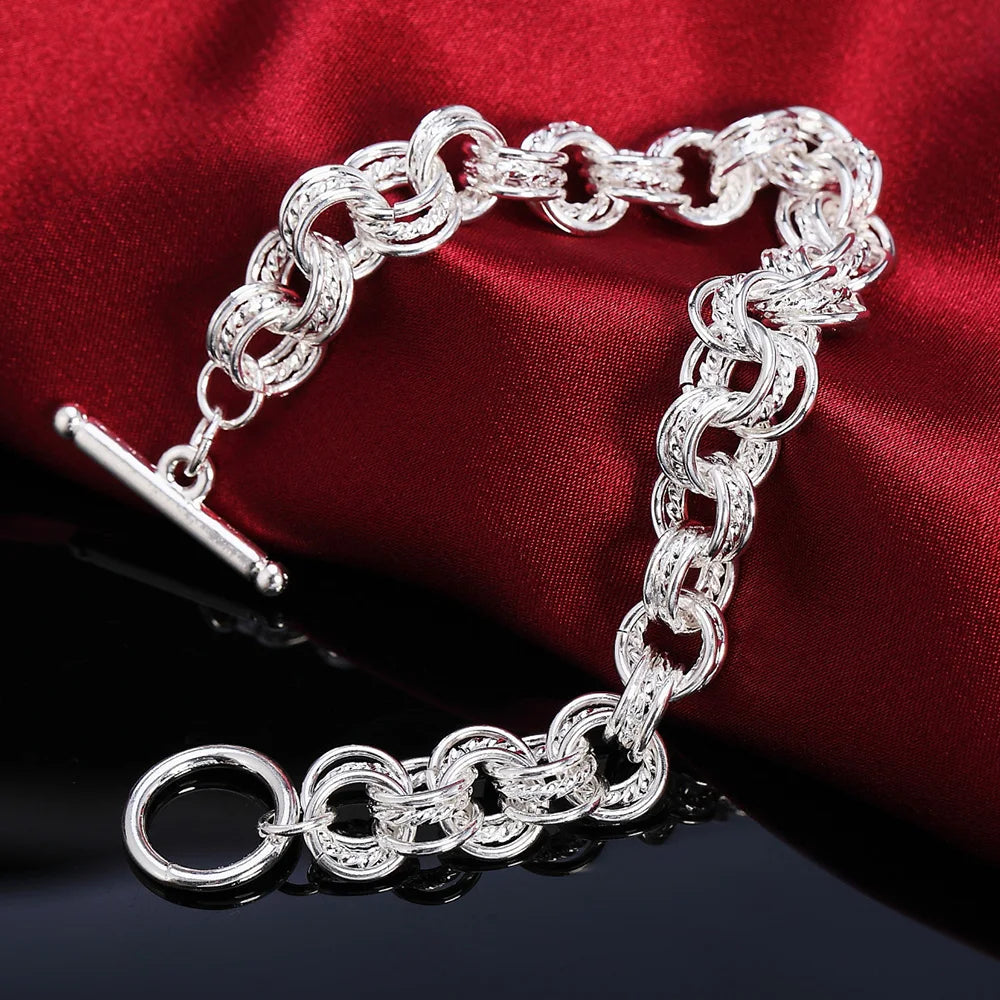 Modischer Ring aus 925er-Sterlingsilber, runde Armbänder für Damen und Herren, Hochzeit, Luxus-Qualitätsschmuck