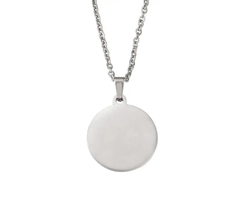 10 Stück 15–30 mm leere runde Scheiben-Anhänger-Halsketten, vergoldete Kette, Halsketten für DIY, individuelles Namenslogo, Damen- und Herrenschmuck