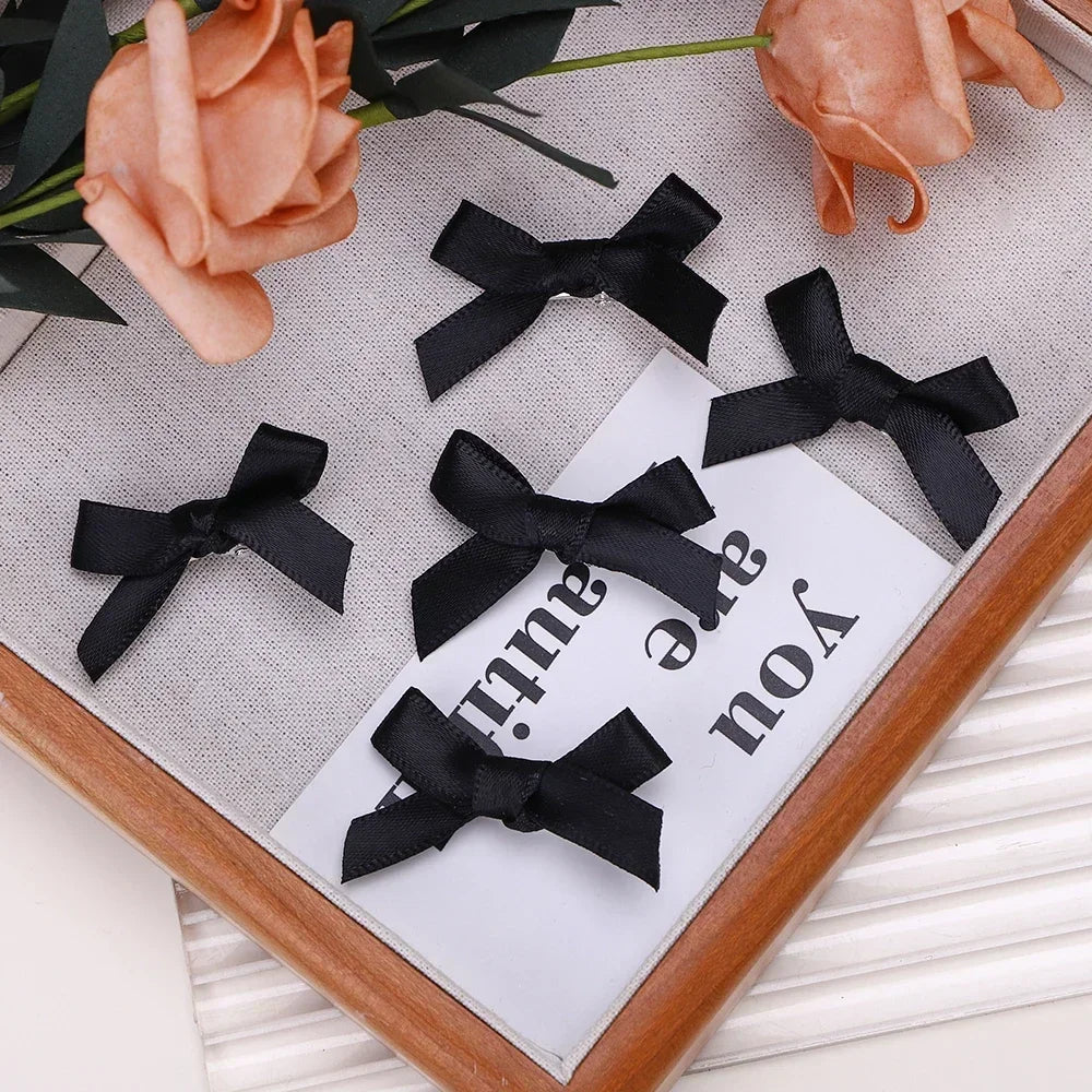 5-24Pcs Y2k Mädchen Bögen Mini Haar Clips Metall Haarnadel Kopfbedeckung Haarspange Handgemachte Band Bogen Pony Clip Mode haar Zubehör