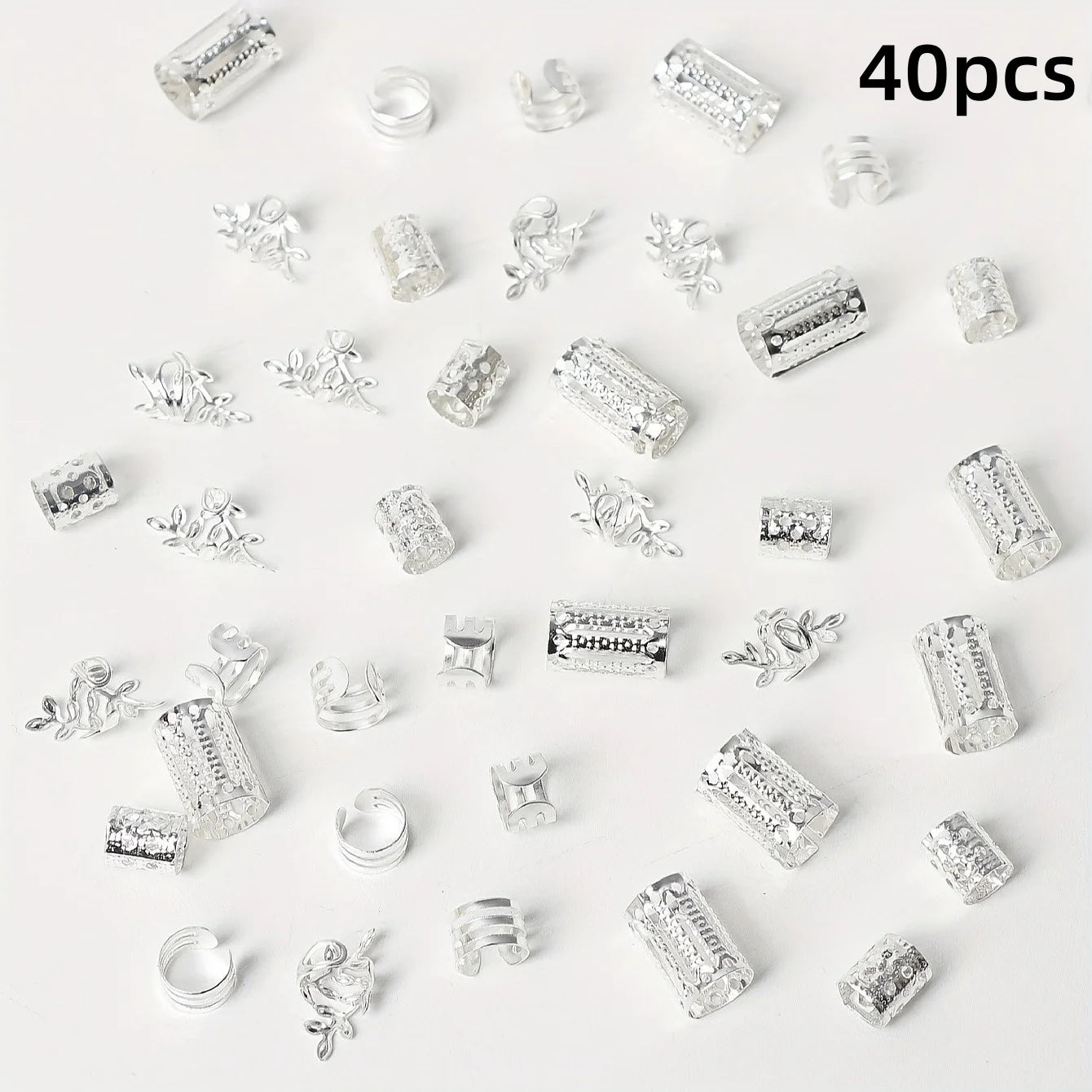 40/80PCS Elegante Aushöhlen Haar Ringe Für Frauen Mädchen DIY Haar Zubehör Loc Haar Schmuck für zöpfe
