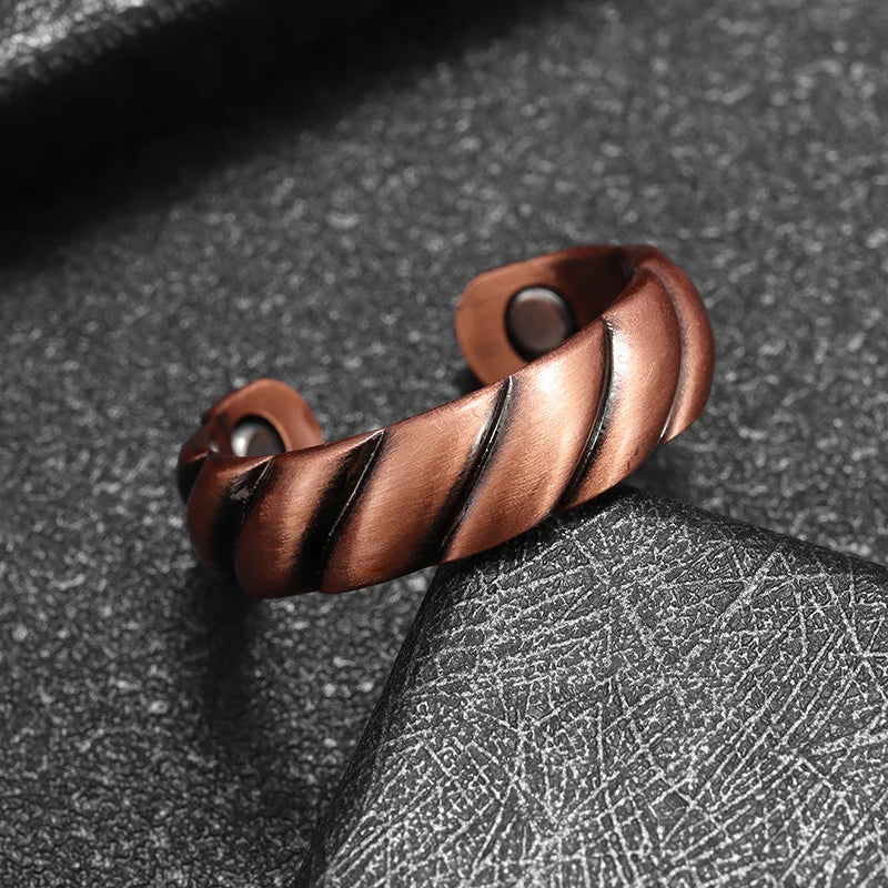 Unregelmäßiger konkaver und konvexer Kupfer ring Magnetische Energie Behandlung Gelenks chmerz ring geeignet für Frauen und Männer Schmuck