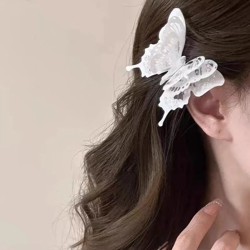 3d flattern Schmetterling Haars pangen y2k Eleganz flinke schöne Schmetterlinge schwarz weiß Haarnadel neuen Stil Zubehör für Frauen Mädchen
