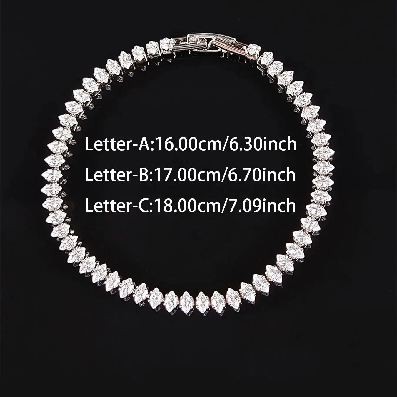 2024 neue Marquise Oval Square Cut Luxus Silber Farbe auf Hand Tennis Armband Armreif für Frauen Party Geschenk Schmuck S7062