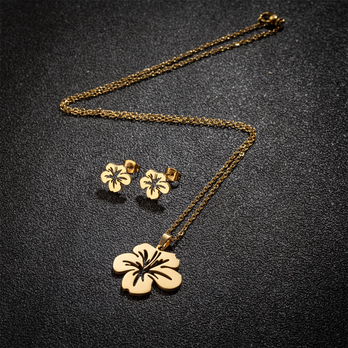 Set Schmuck Edelstahl Frau Boho Vintage Monstera Blätter Blume Pflanze Diy Anhänger Charms Ohrringe Und Halskette Set