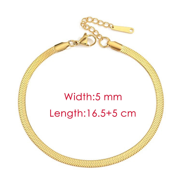 Klinge Kette Fußkettchen für Frauen Gold Farbe Armband auf Die Bein Edelstahl Schlange Ketten Mode Strand Zubehör Schmuck C046
