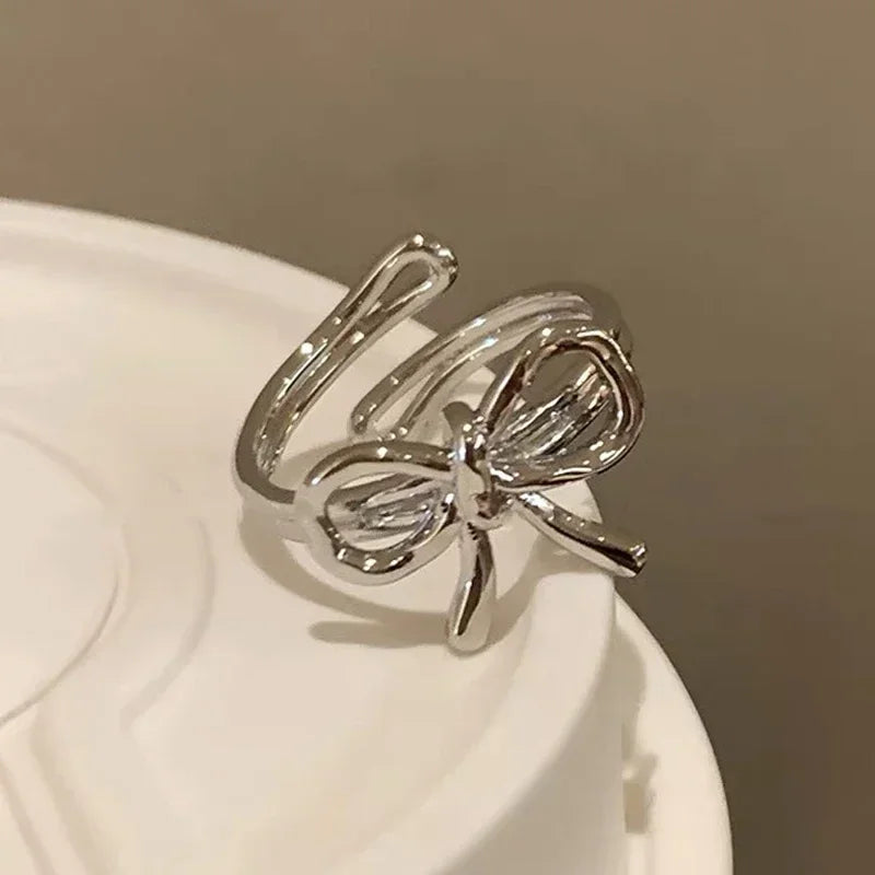 Bowknot Ringe Verstellbare Öffnung Ringe Für Frauen Mädchen Finger Kreise Zeigefinger Schmuck Zubehör Paar Ring