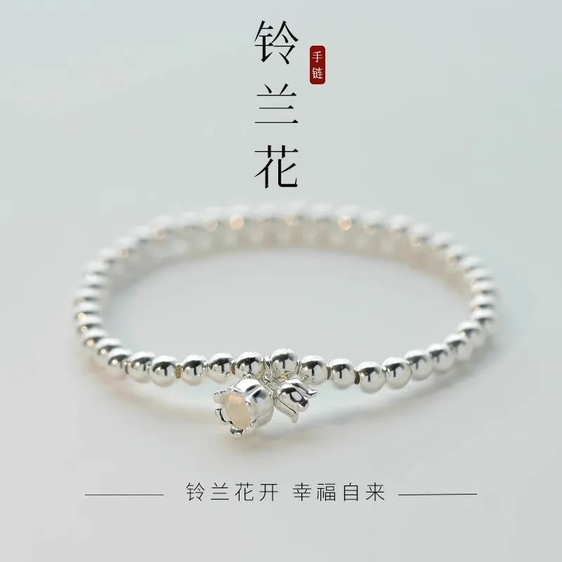 Neue koreanische Mode Sterling Silber Glück Perlen Armreifen für Frauen Armbänder Luxus Designer Party Hochzeit Schmuck Geschenke