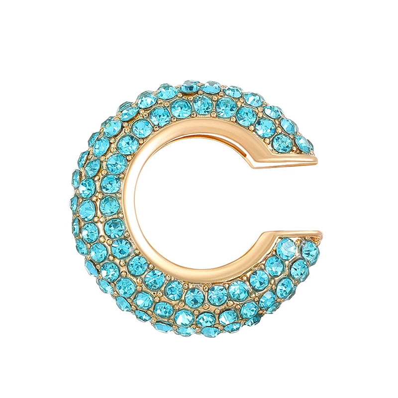1Pcs Mehrfarbige C-Förmigen Knorpel Ohr Clip Ohrringe für Frauen Mode Luxus Strass Keine Durchbohrten Ohr Manschette Weiblichen schmuck