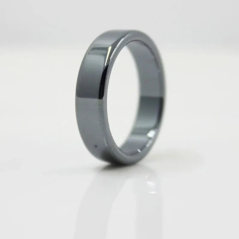 1pc natürliche Hämatit Steinringe für Frauen Männer Mode flache einfache Ring Paar Schmuck Geschenk Hochzeit Weihnachten Liebhaber Ringe