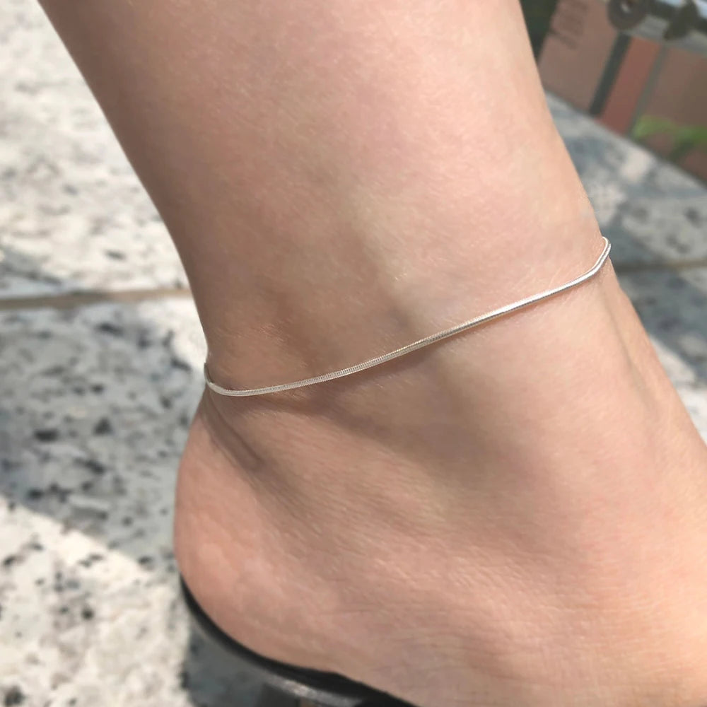 Emanco vergoldete runde Schlangen kette barfuß Strand Fuß schmuck einfachen Stil Metall Textur Geschenk für ihre Fabrik direkten Versand