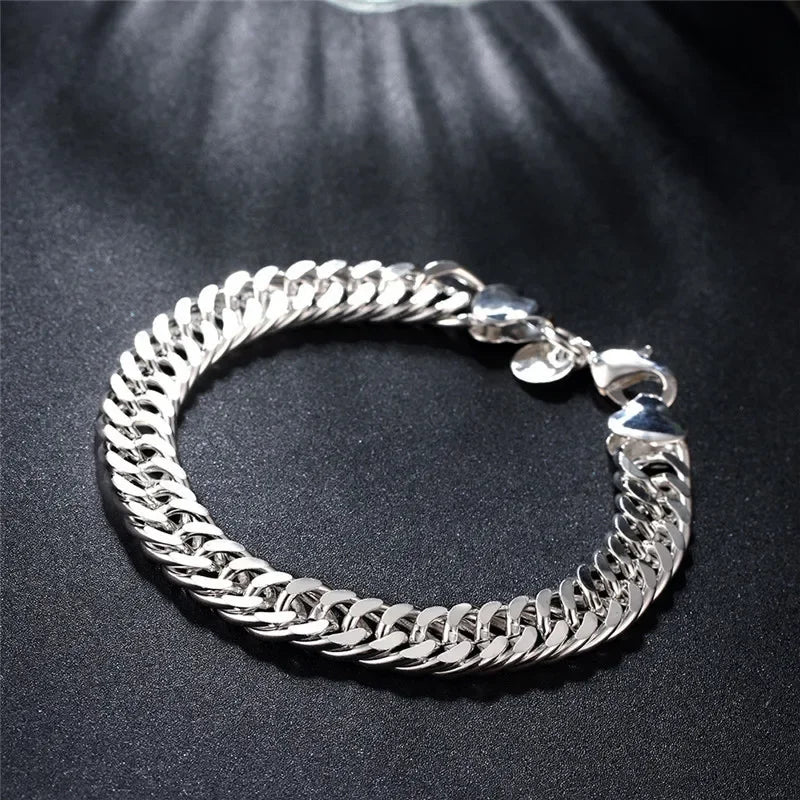 Feines 925er-Sterlingsilber, edle, schöne Kette, solides Armband für Damen und Herren, Charms, Party-Geschenk, Hochzeit, Modeschmuck, heißes Modell