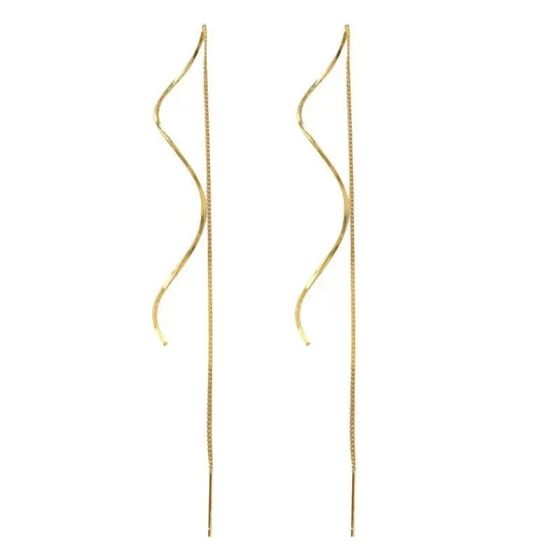 Einfache, vielseitige Damen-Ohrringe mit langen Quasten und modischem langem Ketten-Design für Partys, Hochzeiten, Geschenke für Frauen