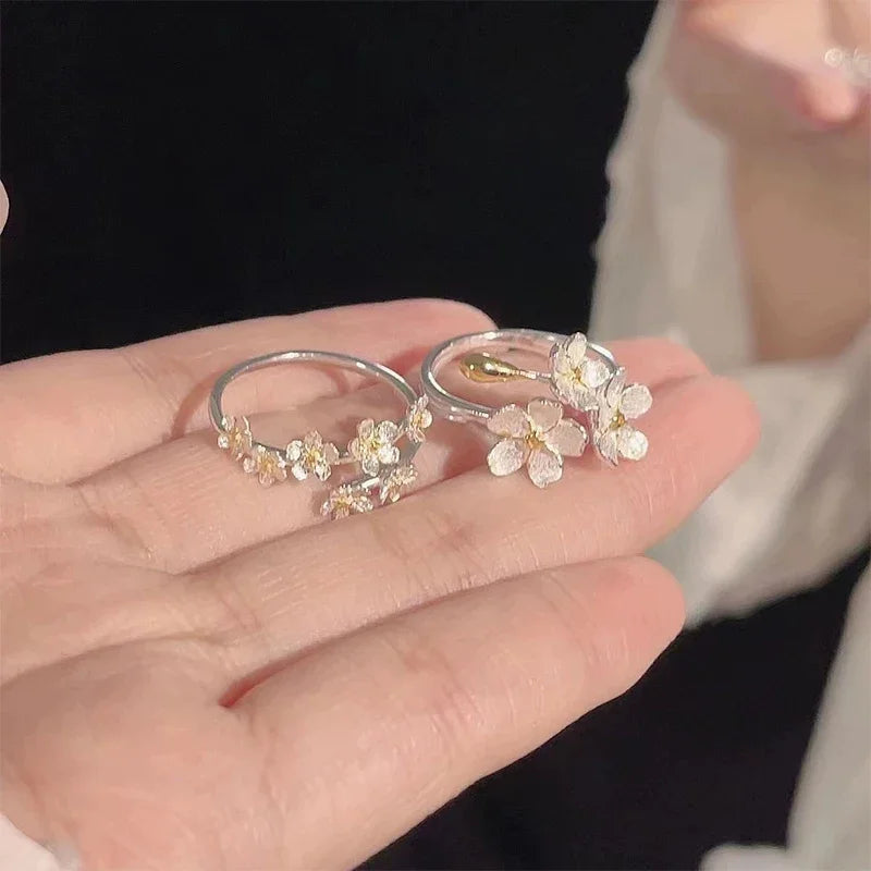 Koreanische Mode Perle Bogen Ringe für Frauen 2024 Trend Süße Exquisite Öffnung Herz Ringe Bräute Hochzeit Schmuck Zubehör Geschenk