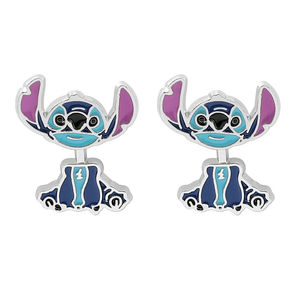 Disney-niedliche Cartoon-Stich-Ohrstecker mit Blumen-Ohrsteckern für Frauen und Teenager-Mädchen, schöne Ohr-Accessoires, Schmuckgeschenke für Fans