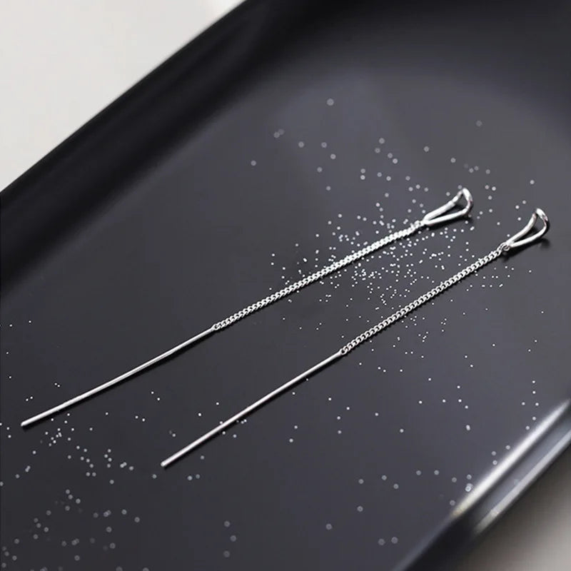 Einfache Stil Box Kette Quaste Drop Ohrringe Für Frauen Lange Baumeln Ohrring Piercing Linie Zubehör Dünne Mini Trendy Ohr Schmuck