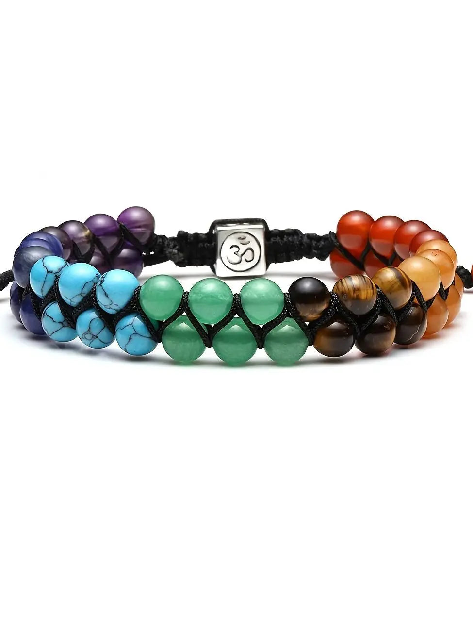 Top Plaza 7-Chakra-Behandlung Kristall-Armband Yoga Stein verstellbare Perlen Armband Meditation Entspannung Angst Damen-Armband
