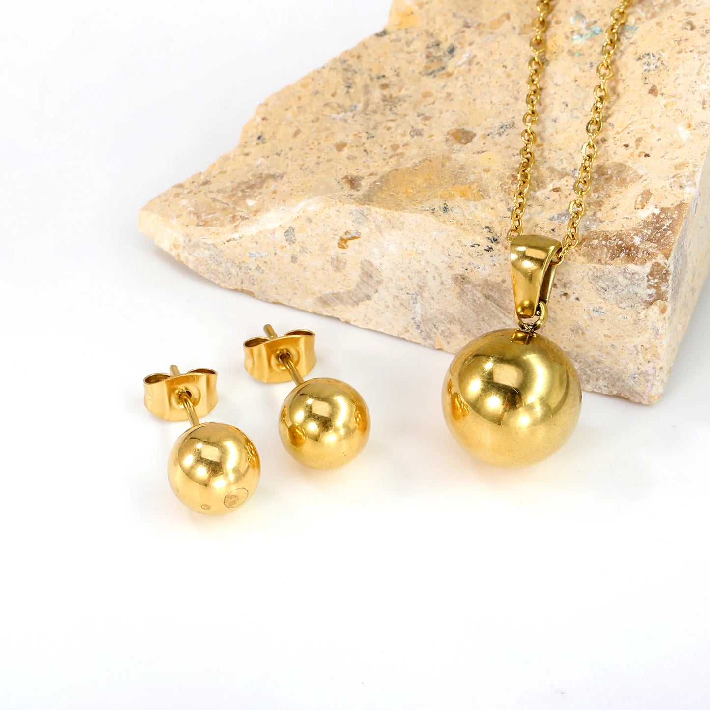 LUXUKISSKIDS Trendy Schmuck Set Edelstahl Silber/Gold Farbe Frau/Männer Großhandel Herz Anhänger Halskette Ohrringe Braut Sets